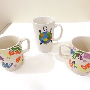Starbucks 2015 Tortoise & The Hare Mug and Floral Mugs
